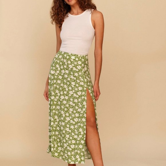 Small floral slit hip wrap skirt S M L XL - Picture 3 of 4